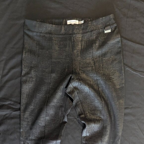 Calvin Klein Metallic Textured Pants Legging - Size M - Picture 4 of 10